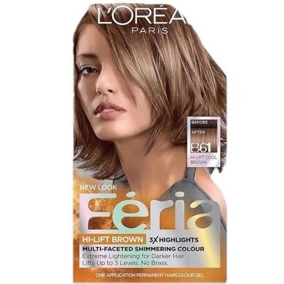 Loreal Paris Feria Permanent Hair Color B61 Downtown Brown - Picture 1 of 9